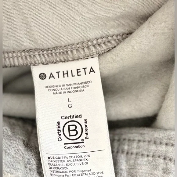 NWT ATHLETA Easy Fleece Jogger- Gray/ Size Large - Picture 7 of 7